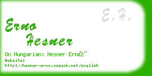 erno hesner business card